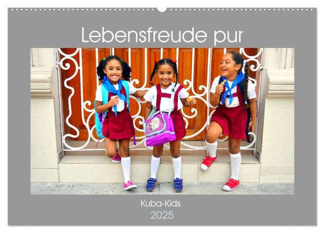 Lebensfreude pur - Kuba-Kids (Wandkalender 2025 DIN A2 quer), CALVENDO Monatskalender