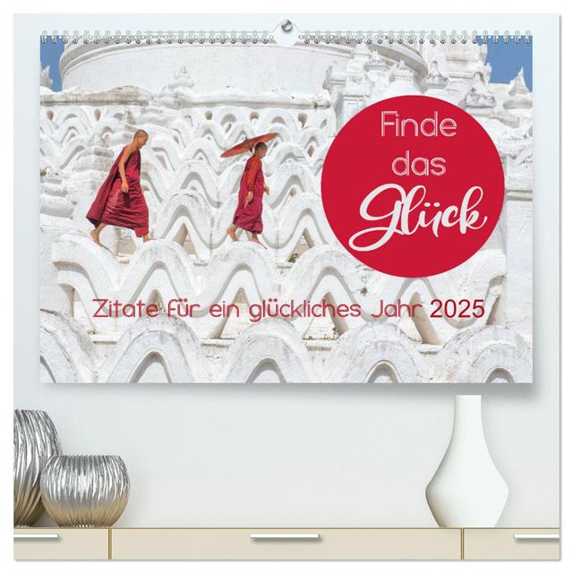 Finde das Glück (hochwertiger Premium Wandkalender 2025 DIN A2 quer), Kunstdruck in Hochglanz