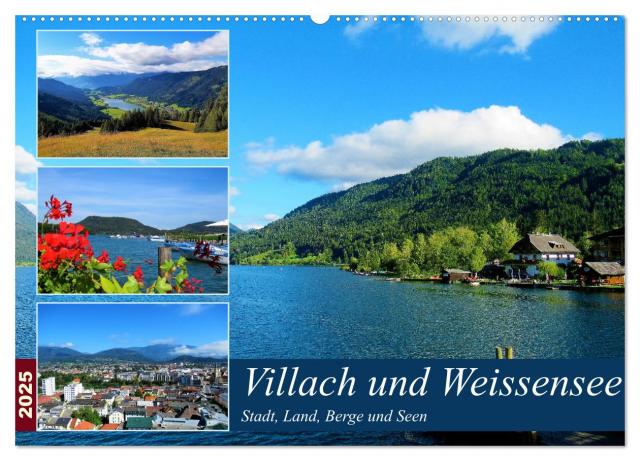 Villach und Weissensee - Stadt, Land, Berge und Seen (Wandkalender 2025 DIN A2 quer), CALVENDO Monatskalender