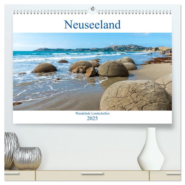 Neuseeland - Wandelnde Landschaften (hochwertiger Premium Wandkalender 2025 DIN A2 quer), Kunstdruck in Hochglanz