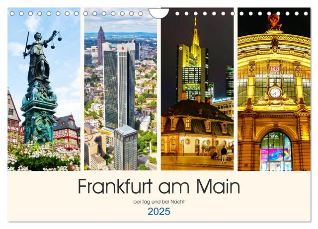Frankfurt am Main - fotografische Impressionen bei Tag und bei Nacht (Wandkalender 2025 DIN A4 quer), CALVENDO Monatskalender