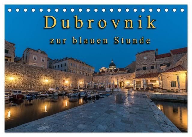 Dubrovnik zur blauen Stunde (Tischkalender 2025 DIN A5 quer), CALVENDO Monatskalender