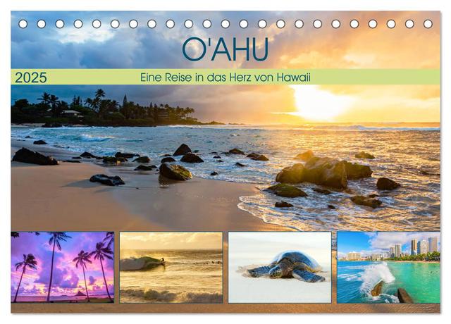 O'ahu - Eine Reise in das Herz von Hawaii (Tischkalender 2025 DIN A5 quer), CALVENDO Monatskalender