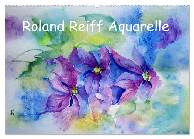 Roland Reiff Aquarelle (Wandkalender 2025 DIN A2 quer), CALVENDO Monatskalender