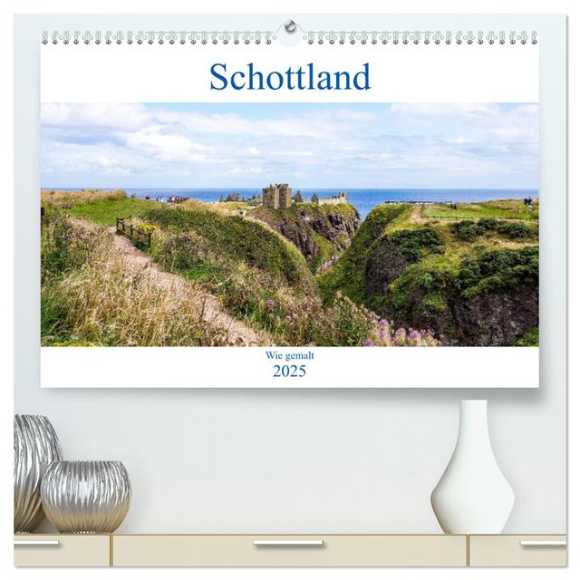 Schottland - Wie gemalt (hochwertiger Premium Wandkalender 2025 DIN A2 quer), Kunstdruck in Hochglanz