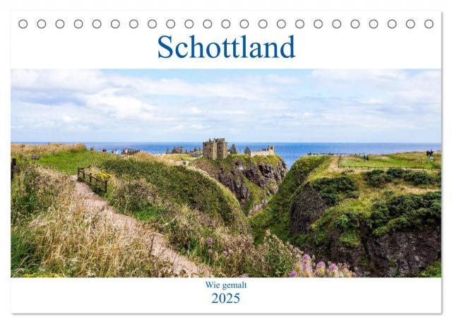 Schottland - Wie gemalt (Tischkalender 2025 DIN A5 quer), CALVENDO Monatskalender