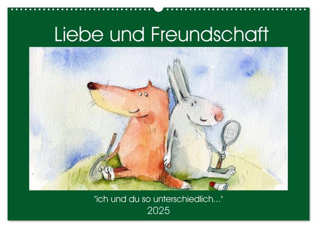 Liebe und Freundschaft (Wandkalender 2025 DIN A2 quer), CALVENDO Monatskalender