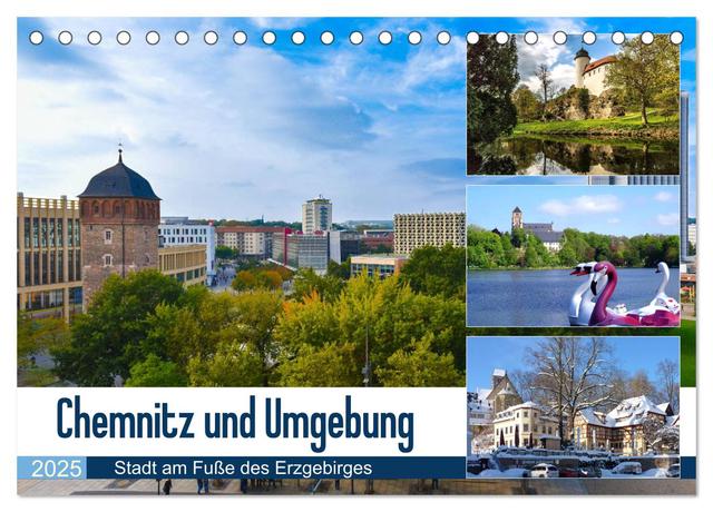 Chemnitz und Umgebung (Tischkalender 2025 DIN A5 quer), CALVENDO Monatskalender