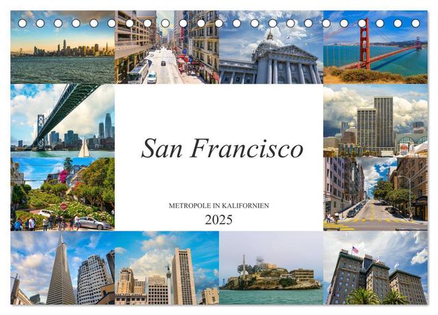 San Francisco Metropole in Kalifornien (Tischkalender 2025 DIN A5 quer), CALVENDO Monatskalender