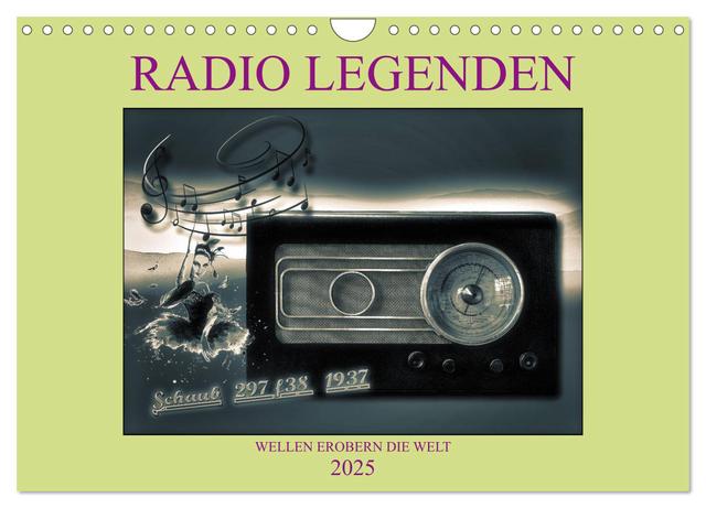 RADIO LEGENDEN (Wandkalender 2025 DIN A4 quer), CALVENDO Monatskalender