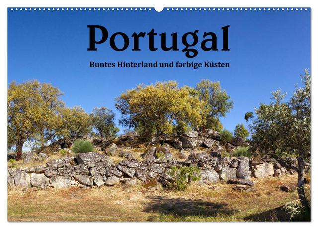 Portugal Buntes Hinterland und farbige Küsten (Wandkalender 2025 DIN A2 quer), CALVENDO Monatskalender