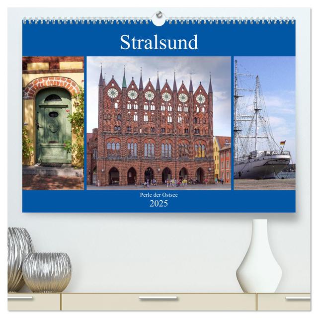 Stralsund - Perle der Ostsee (hochwertiger Premium Wandkalender 2025 DIN A2 quer), Kunstdruck in Hochglanz