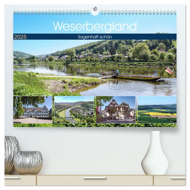 Weserbergland - sagenhaft schön (hochwertiger Premium Wandkalender 2025 DIN A2 quer), Kunstdruck in Hochglanz