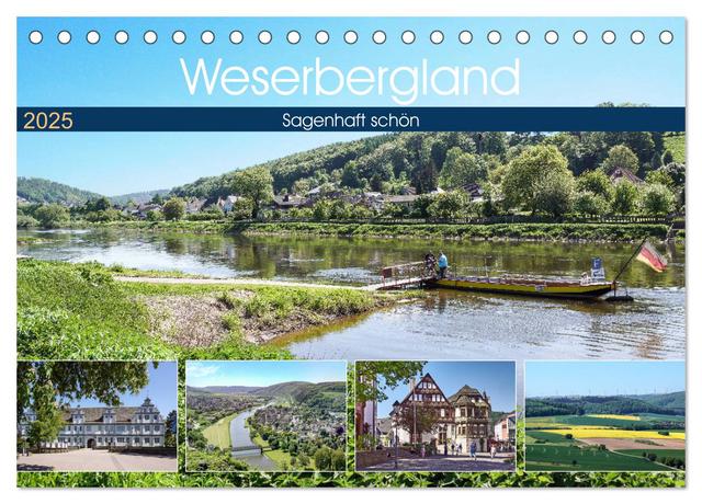 Weserbergland - sagenhaft schön (Tischkalender 2025 DIN A5 quer), CALVENDO Monatskalender
