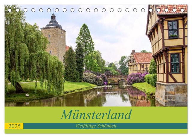 Münsterland - Vielfältige Schönheit (Tischkalender 2025 DIN A5 quer), CALVENDO Monatskalender