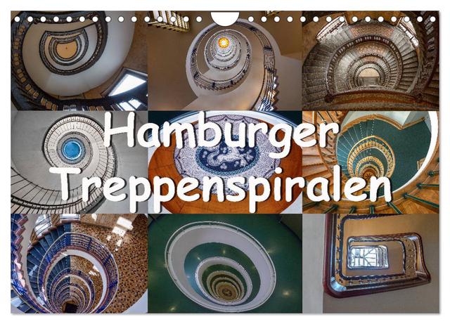 Hamburger Treppenspiralen (Wandkalender 2025 DIN A4 quer), CALVENDO Monatskalender