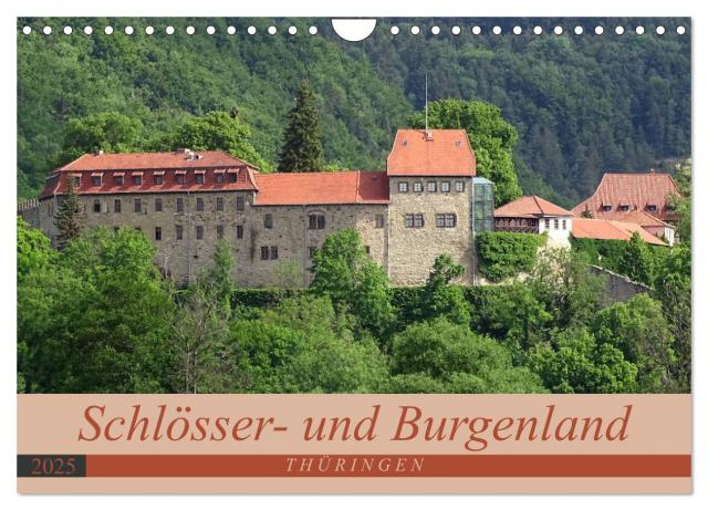 Schlösser- und Burgenland Thüringen (Wandkalender 2025 DIN A4 quer), CALVENDO Monatskalender