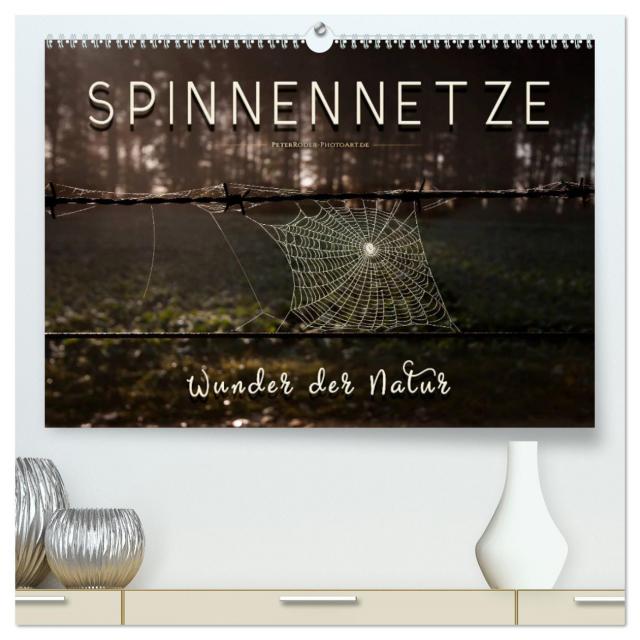 Spinnennetze - Wunder der Natur (hochwertiger Premium Wandkalender 2025 DIN A2 quer), Kunstdruck in Hochglanz