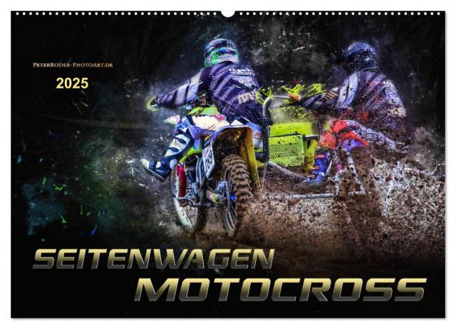 Seitenwagen Motocross (Wandkalender 2025 DIN A2 quer), CALVENDO Monatskalender