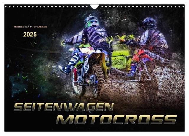 Seitenwagen Motocross (Wandkalender 2025 DIN A3 quer), CALVENDO Monatskalender