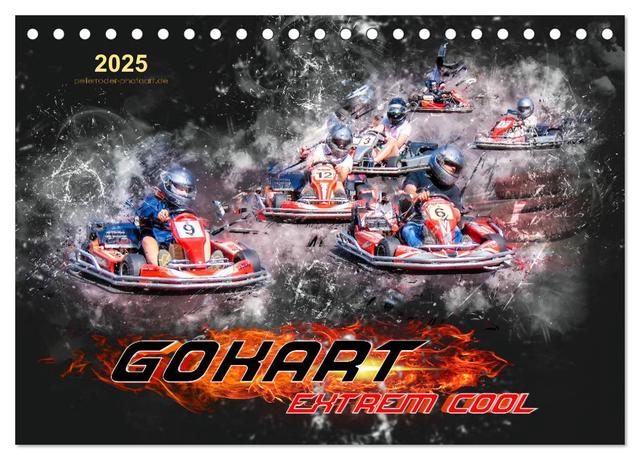 GoKart - extrem cool (Tischkalender 2025 DIN A5 quer), CALVENDO Monatskalender