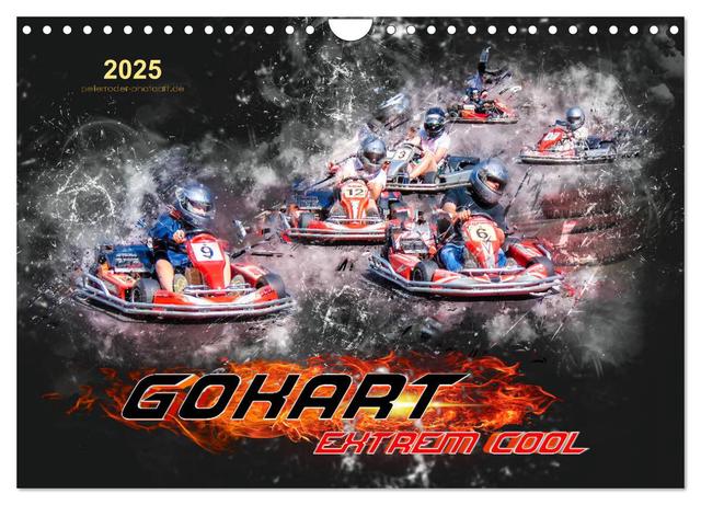 GoKart - extrem cool (Wandkalender 2025 DIN A4 quer), CALVENDO Monatskalender