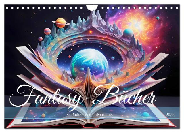 Fantasy-Bücher Schönheit des Universums (Wandkalender 2025 DIN A4 quer), CALVENDO Monatskalender