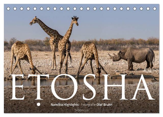 ETOSHA – Namibia Highlights (Tischkalender 2025 DIN A5 quer), CALVENDO Monatskalender