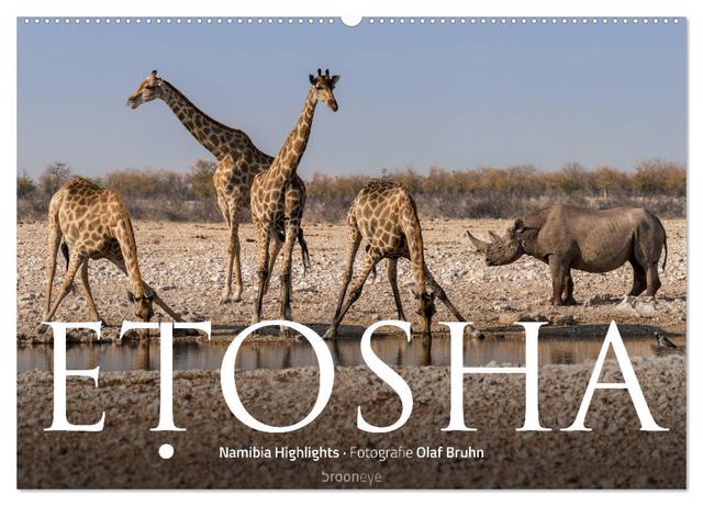 ETOSHA – Namibia Highlights (Wandkalender 2025 DIN A2 quer), CALVENDO Monatskalender