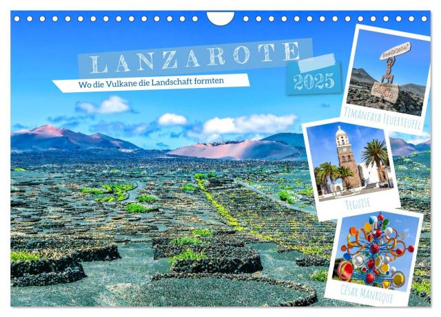 Lanzarote - Wo die Vulkane die Landschaft formten (Wandkalender 2025 DIN A4 quer), CALVENDO Monatskalender