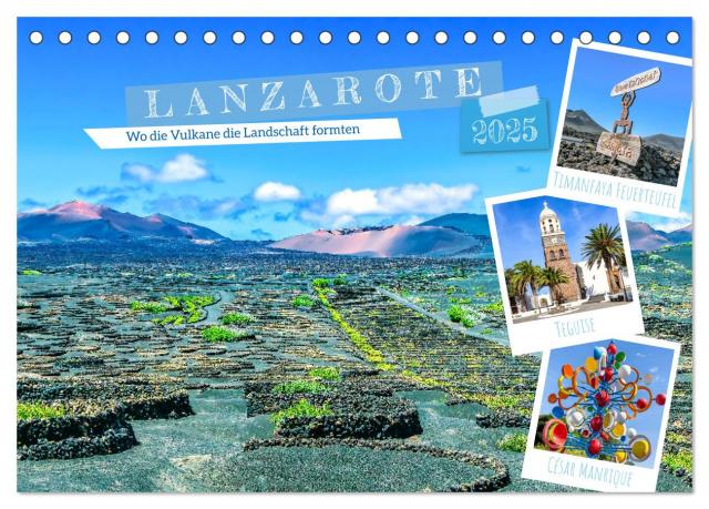Lanzarote - Wo die Vulkane die Landschaft formten (Tischkalender 2025 DIN A5 quer), CALVENDO Monatskalender