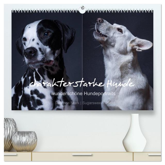 charakterstarke Hunde, wunderschöne Hundeportraits (hochwertiger Premium Wandkalender 2025 DIN A2 quer), Kunstdruck in Hochglanz