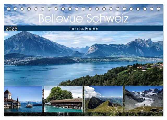Bellevue Schweiz (Tischkalender 2025 DIN A5 quer), CALVENDO Monatskalender