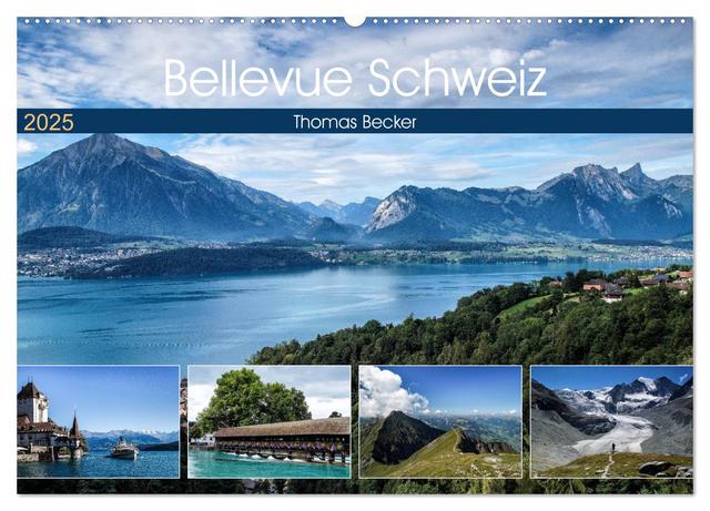 Bellevue Schweiz (Wandkalender 2025 DIN A2 quer), CALVENDO Monatskalender