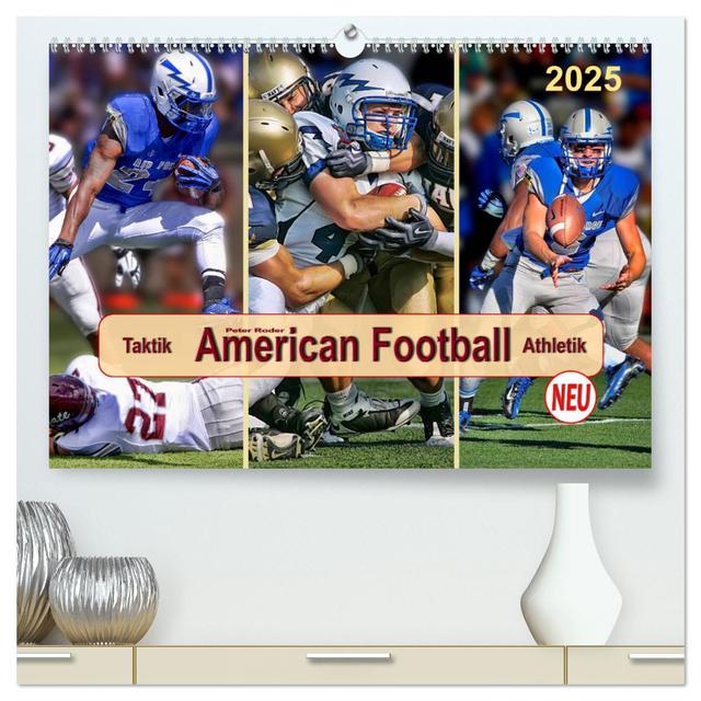 American Football - Taktik und Athletik (hochwertiger Premium Wandkalender 2025 DIN A2 quer), Kunstdruck in Hochglanz