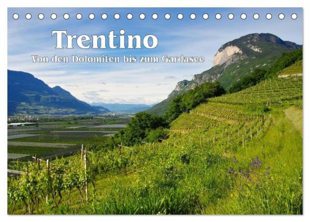 Trentino - Von den Dolomiten bis zum Gardasee (Tischkalender 2025 DIN A5 quer), CALVENDO Monatskalender