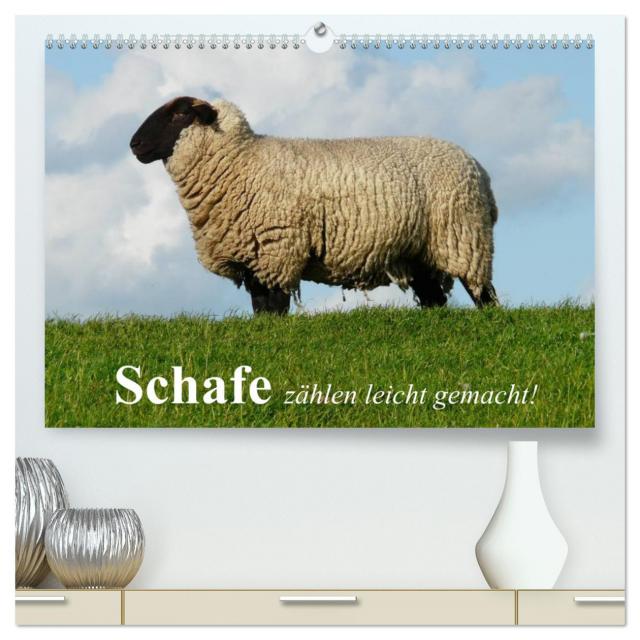 Schafe zählen leicht gemacht! (hochwertiger Premium Wandkalender 2025 DIN A2 quer), Kunstdruck in Hochglanz