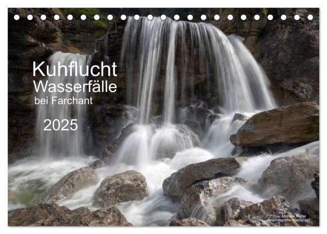 Kuhflucht Wasserfälle bei Farchant (Tischkalender 2025 DIN A5 quer), CALVENDO Monatskalender