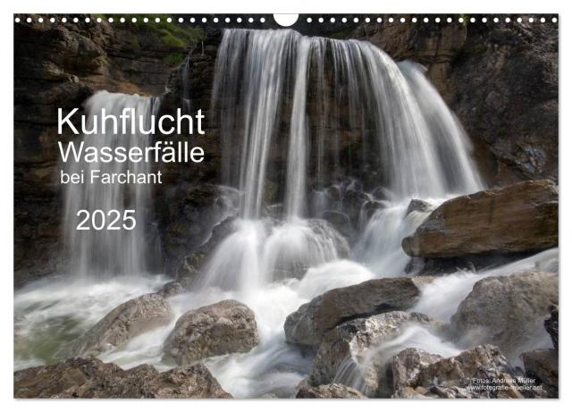 Kuhflucht Wasserfälle bei Farchant (Wandkalender 2025 DIN A3 quer), CALVENDO Monatskalender