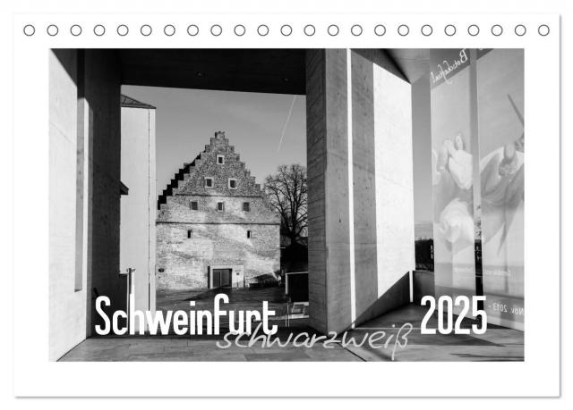 Schweinfurt schwarzweiß (Tischkalender 2025 DIN A5 quer), CALVENDO Monatskalender