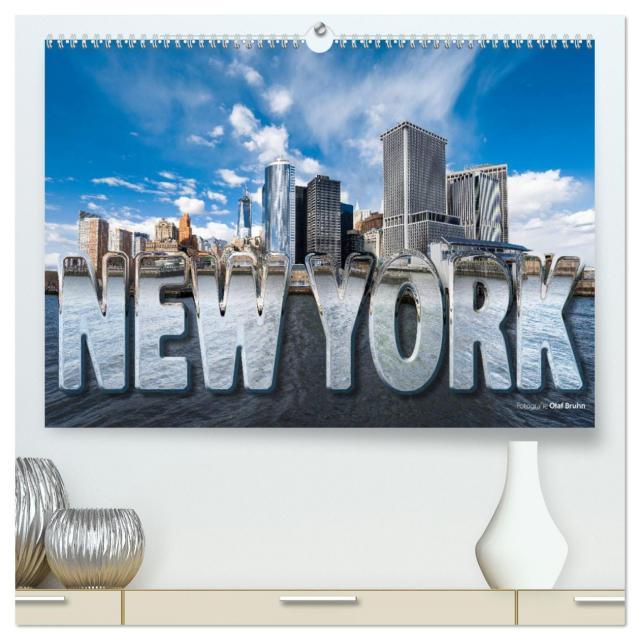 New York (hochwertiger Premium Wandkalender 2025 DIN A2 quer), Kunstdruck in Hochglanz