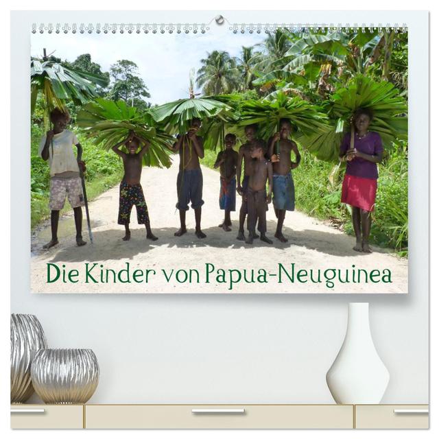 Die Kinder von Papua Neuguinea (hochwertiger Premium Wandkalender 2025 DIN A2 quer), Kunstdruck in Hochglanz