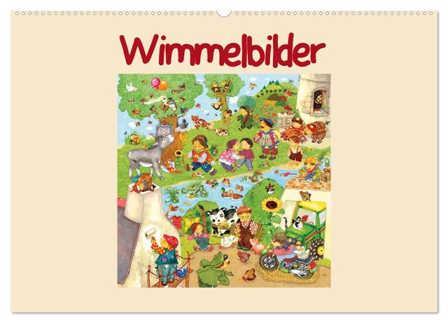Wimmelbilder (Wandkalender 2025 DIN A2 quer), CALVENDO Monatskalender