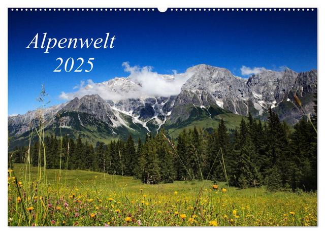 Alpenwelt 2025 (Wandkalender 2025 DIN A2 quer), CALVENDO Monatskalender