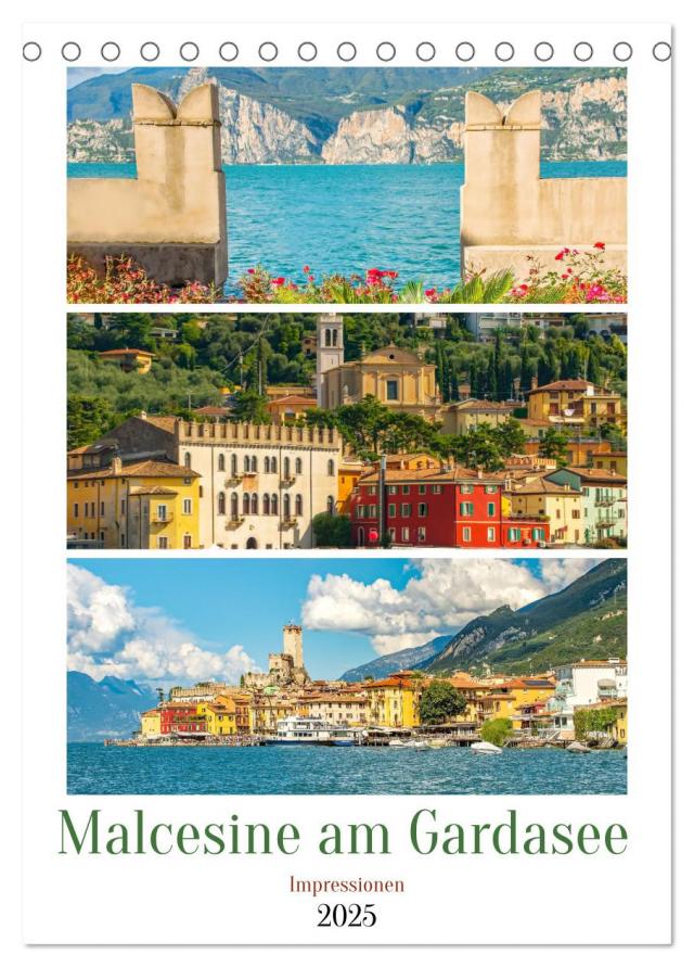 Malcesine am Gardasee - Impressionen (Tischkalender 2025 DIN A5 hoch), CALVENDO Monatskalender