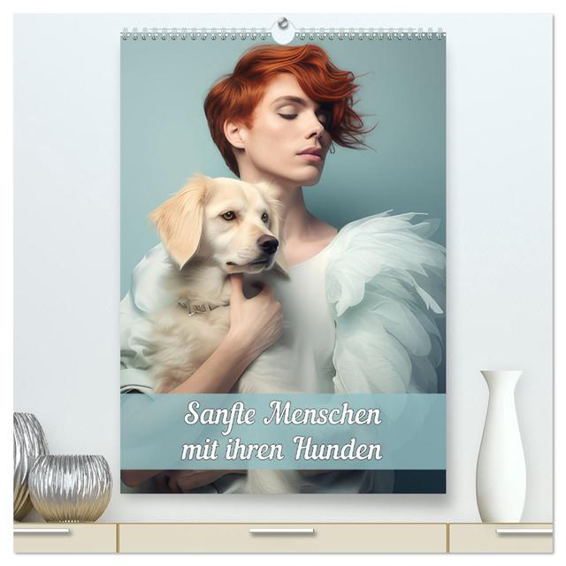 Sanfte Menschen mit ihren Hunden (hochwertiger Premium Wandkalender 2025 DIN A2 hoch), Kunstdruck in Hochglanz