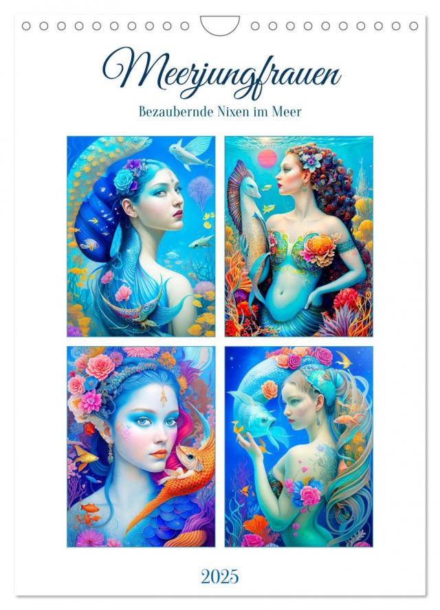 Meerjungfrauen. Bezaubernde Nixen im Meer (Wandkalender 2025 DIN A4 hoch), CALVENDO Monatskalender