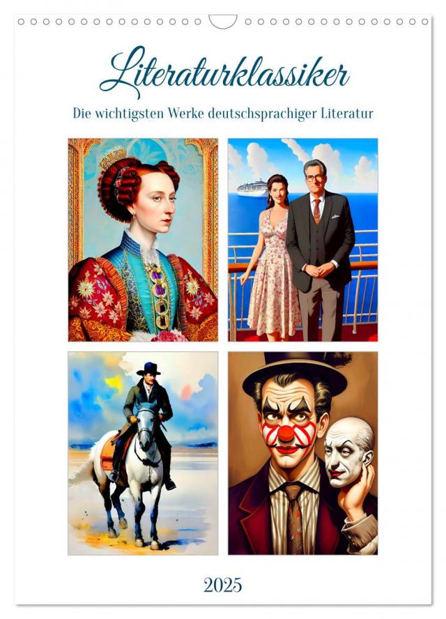 Literaturklassiker (Wandkalender 2025 DIN A3 hoch), CALVENDO Monatskalender