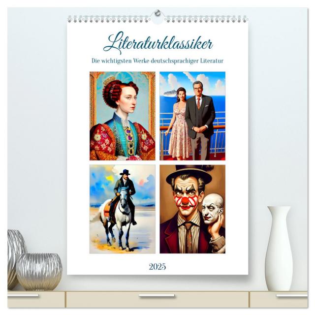 Literaturklassiker (hochwertiger Premium Wandkalender 2025 DIN A2 hoch), Kunstdruck in Hochglanz