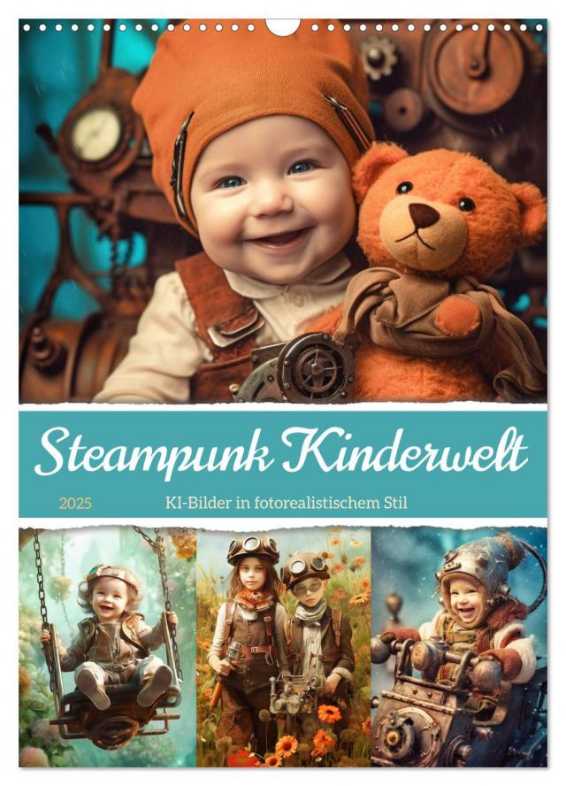 Steampunk Kinderwelt (Wandkalender 2025 DIN A3 hoch), CALVENDO Monatskalender
